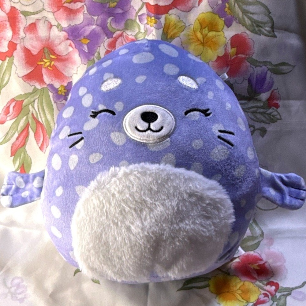 Squishmallows Gianna‎ the Seal 7.5" Purple Spotted Plush Stuffed Animal Kellytoy